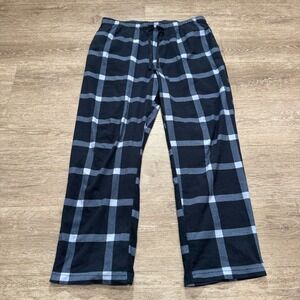 Nautica Pajama Pants Mens Large Blue Plaid Sleepwear Drawstring Casual
